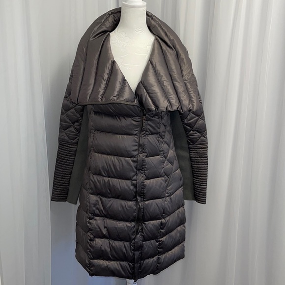 BCBGMaxAzria Jackets & Coats Bcbgmaxazria Mid Thigh Silver Gray